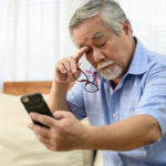 man with eye pain