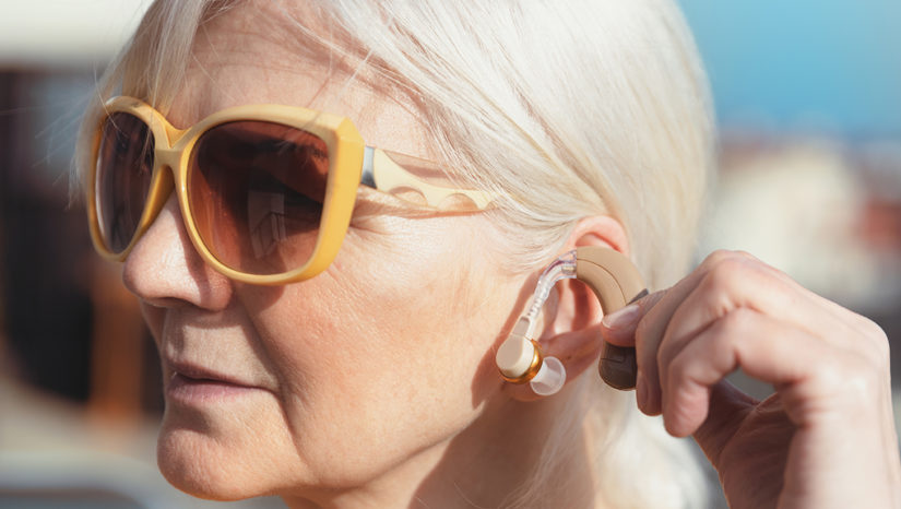 woman with hearing aid